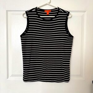 2/$10* Sz XL Sleeveless Top Striped Black and White Office Casual Summer Autumn